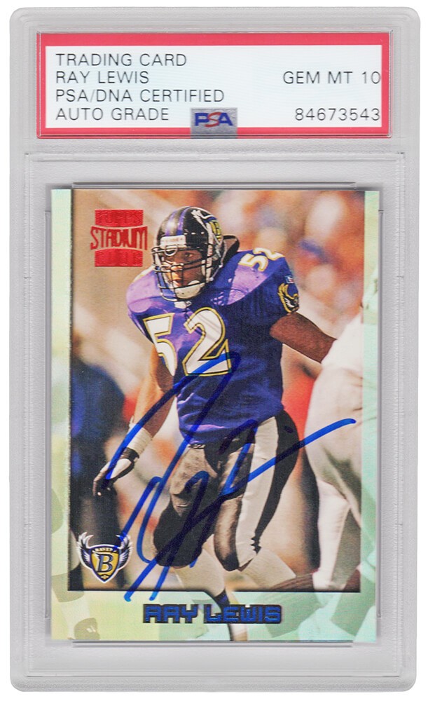 Ray Lewis Autographed Signed Baltimore Ravens 1996 Topps Stadium
