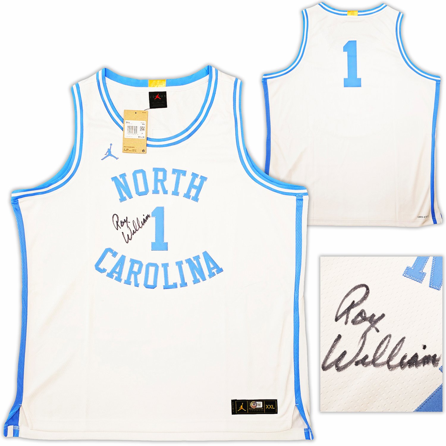Roy Williams Autographed Signed North Carolina Tarheels White Nike Jordan Limited Jersey Size Xxl Beckett Beckett Qr