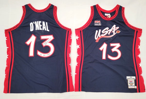 Shaquille O neal Autographed Signed Shaquille O neal 1996 Usa Dream Team 2 Mitchell Ness Authentic Jersey W 96 Gold Medal PSA DNA Itp
