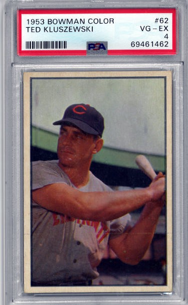 Ted Kluszewski 1953 Bowman Color Baseball Card #62- PSA Graded 4 VG-EX (Cincinnati Reds) Ted Kluszewski 1953 Bowman Color Baseball Card #62- PSA Graded 4 VG-EX (Cincinnati Reds)