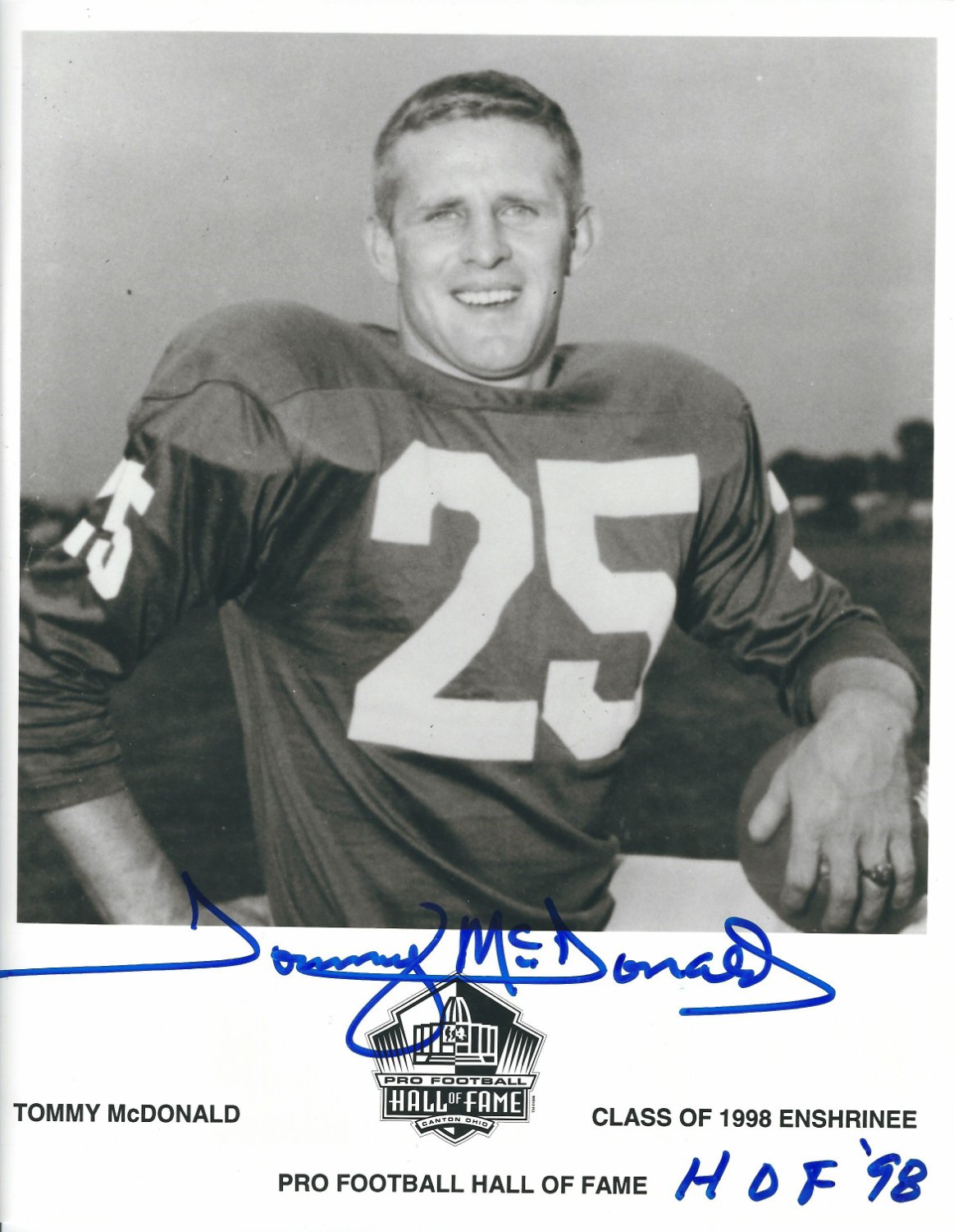Tommy Mcdonald Autographed Signed 8X10 Philadelphia Eagles Photo