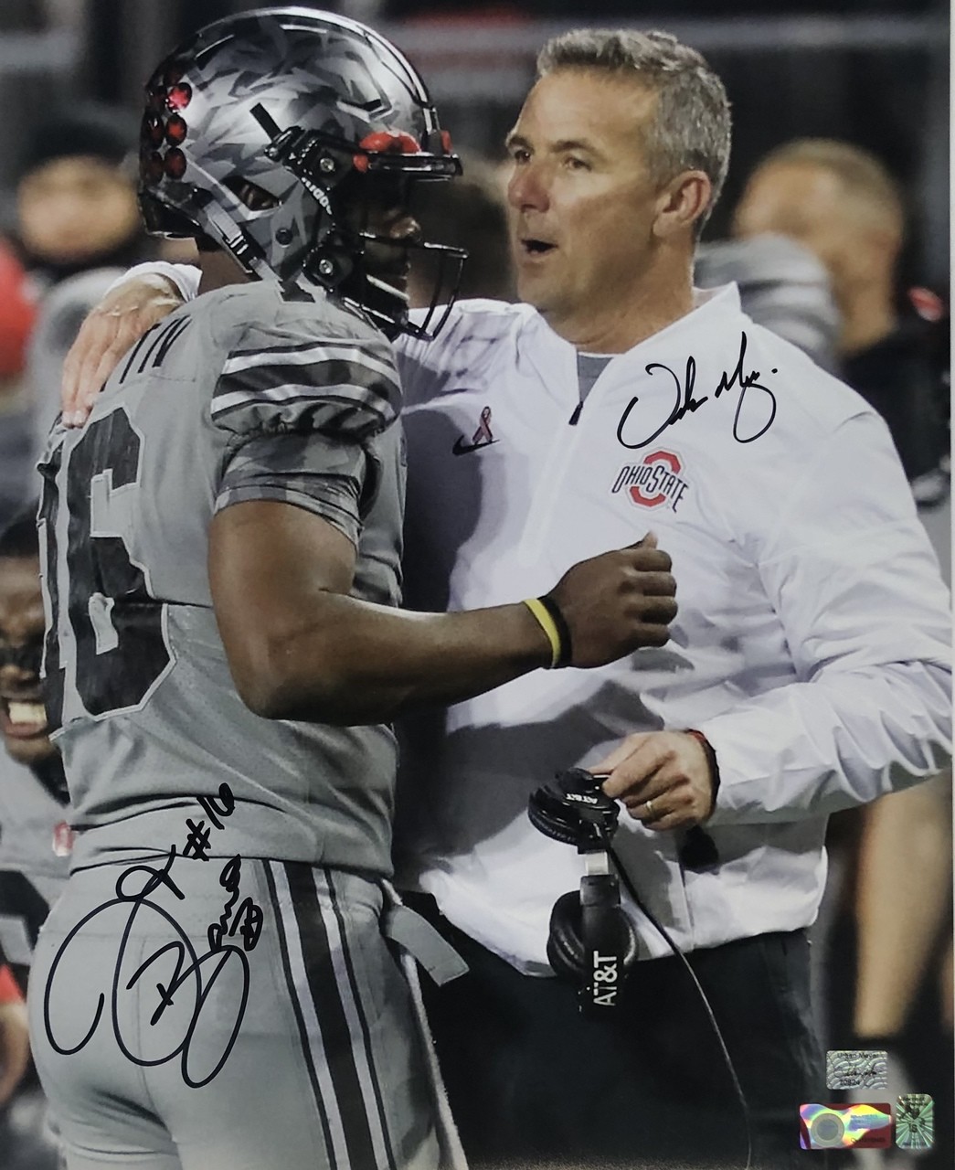 Urban Meyer JT Barrett Ohio State Buckeyes 16 1 16x20 Autographed Signed Photo Meyer Barrett COA
