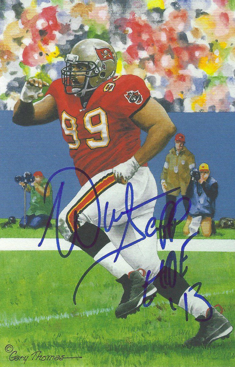 Warren Sapp Autographed Signed Tampa Bay Buccaneers Goal Line Art